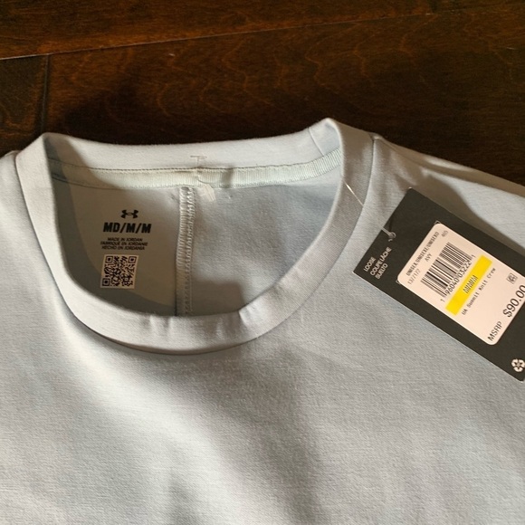 UNDER ARMOR SUMMIT KNIT CREW PULLOVER UNISEX ADULTS SIZE MEDIUM LIGHT BLUE - Picture 6 of 9